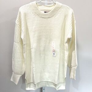 NWT! Cream Balloon Sleeve Crew Neck Sweater By SO (Sonoma) Size Small